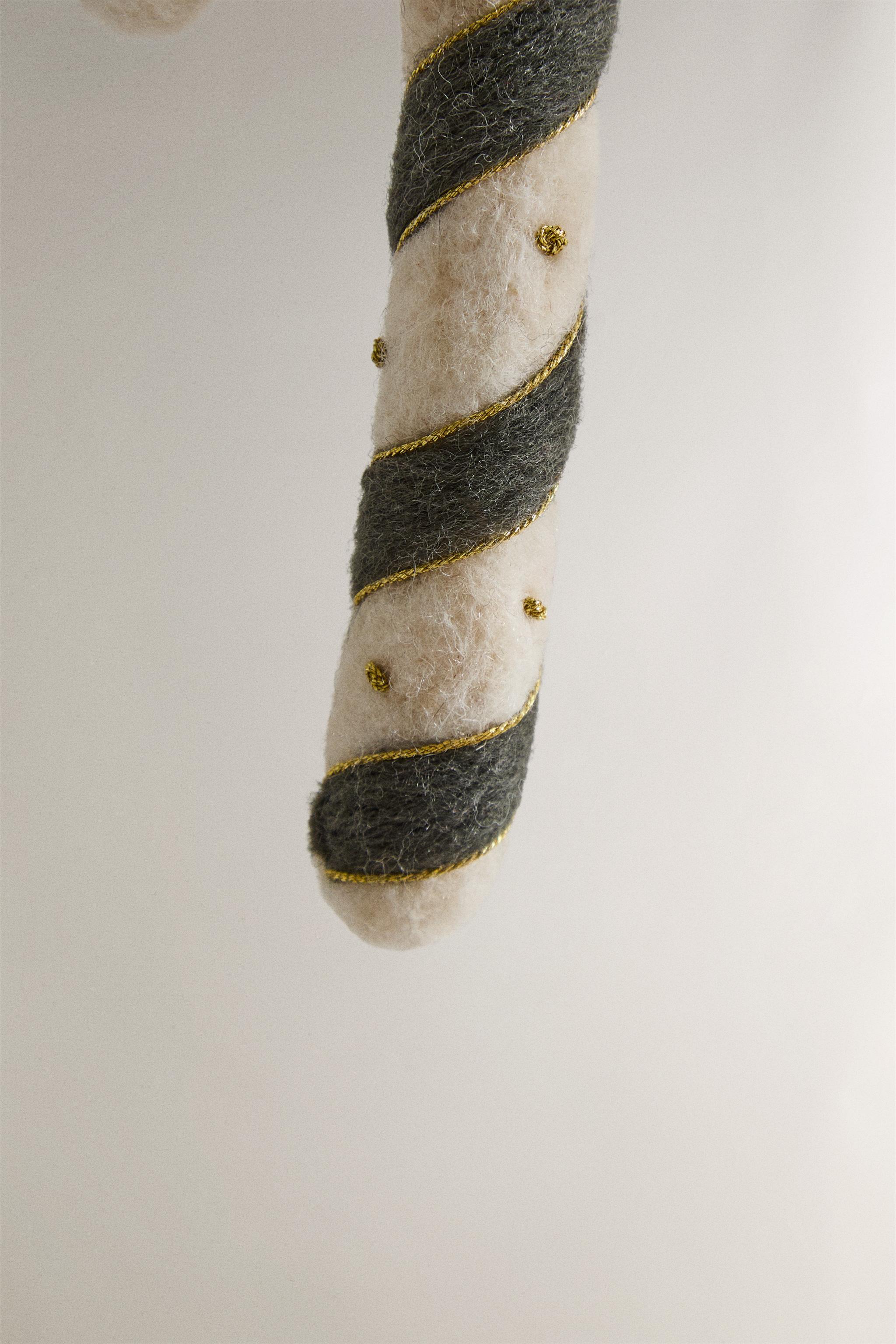 SET OF FELT CANDY CANE CHRISTMAS TREE ORNAMENTS (SET OF 3)